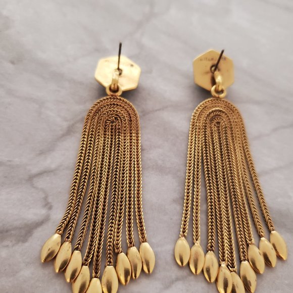 💙 Stella and Dot Odeon Antiqued Chandler Convertible Stud Drop Dangle Earrings - Picture 8 of 10